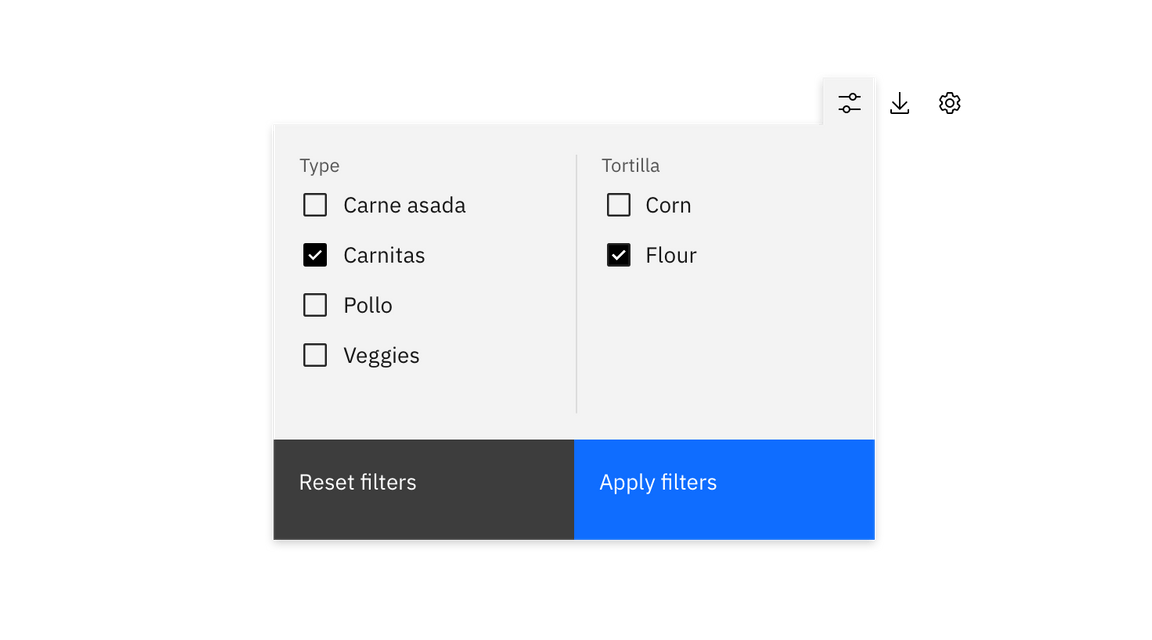 Example of batch filtering